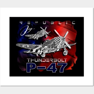 P47 Thunderbolt Republic World War II Fighter Aircraft Posters and Art